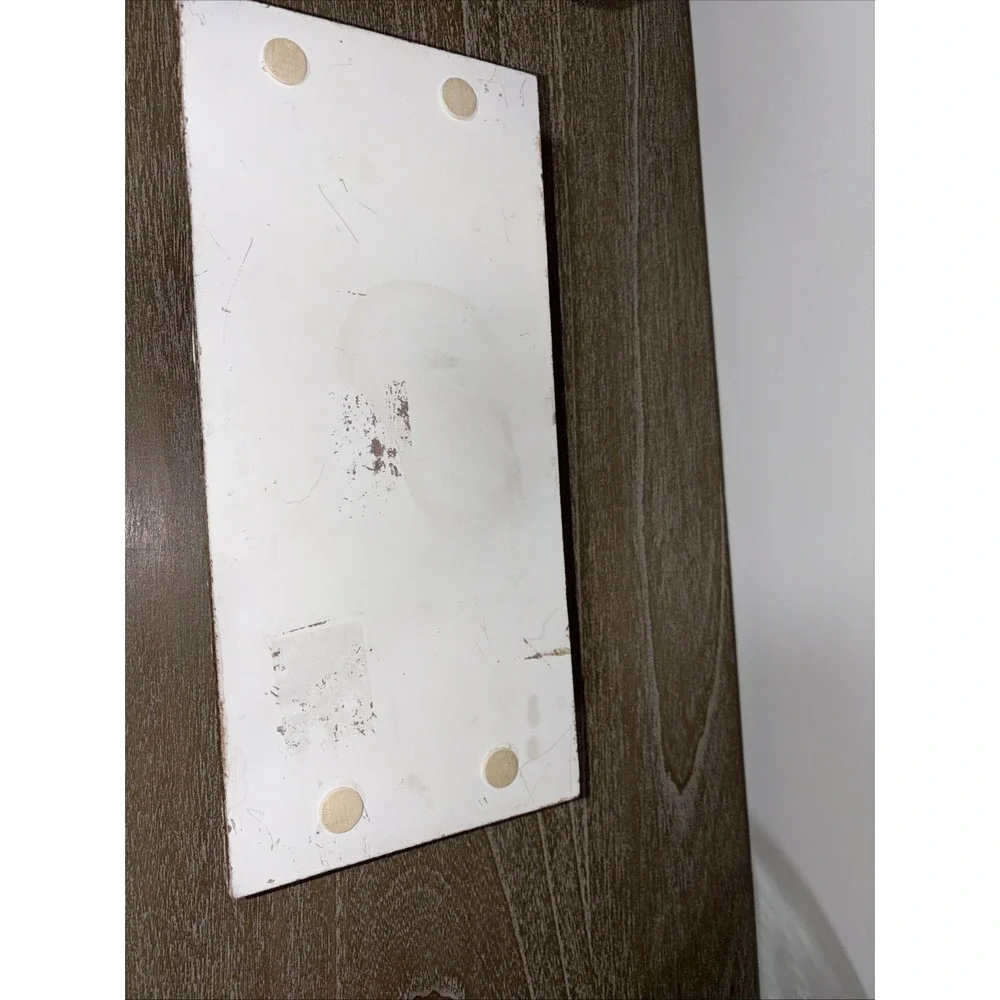 Indian White Marble Serving Tray with Gold Finish Metal Handle DECORATIVE 14x7‎